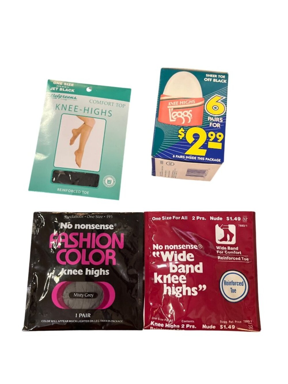 Vintage Knee High Stockings Lot NOS No Nonsense L'eggs Sears Assorted Colors - Picture 3 of 5